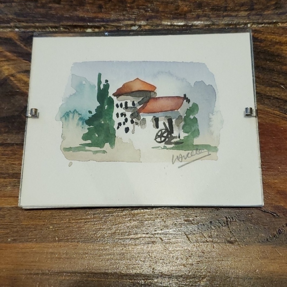 𝅺watercolor Art Villa Scene